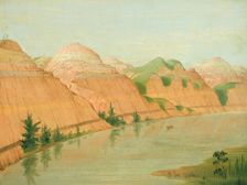 Magnificent Clay Bluffs, 1800 Miles above St. Louis, 1832. Creator: George Catlin