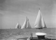 Magnificent group of 1st Class Races: Shamrock V White Heather and Candida 1930. Creator: Kirk & Sons of Cowes