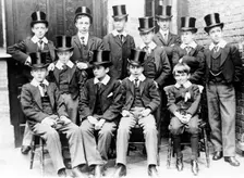 Magnus Grammar School boarders in their best uniforms, Newark on Trent, Nottinghamshire, c1895. Creator: Unknown