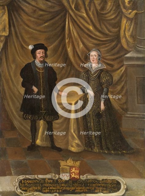 Magnus I, died 1543, Duke of Saxe-Lauenburg, Catherine, 1488-1563, Princess, c16th century. Creator: Unknown.