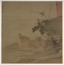 Magpies and Wild Rabbits, 1200s. Creator: Li Yong (Chinese, active 1200s)