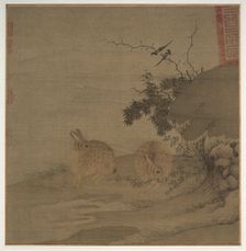 Magpies and Wild Rabbits, 1200s. Creator: Li Yong (Chinese, active 1200s)