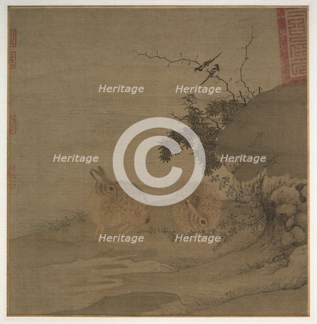 Magpies and Wild Rabbits, 1200s. Creator: Li Yong (Chinese, active 1200s).