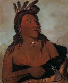 Mah-tó-che-ga, Little Bear, a Hunkpapa Brave, 1832. Creator: George Catlin