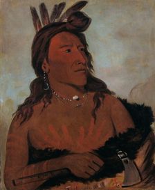 Mah-tó-che-ga, Little Bear, a Hunkpapa Brave, 1832. Creator: George Catlin