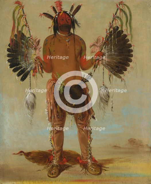 Mah-tó-he-ha, Old Bear, a Medicine Man, 1832. Creator: George Catlin.