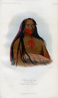 Mah-to-toh-pa, (The Four Bears), 2nd Chief of the Mandans 1848.Artist: Harris