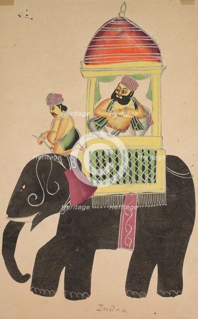 Mahant of Tarakeshwar Rides on an Elephant, 1800s. Creator: Unknown.