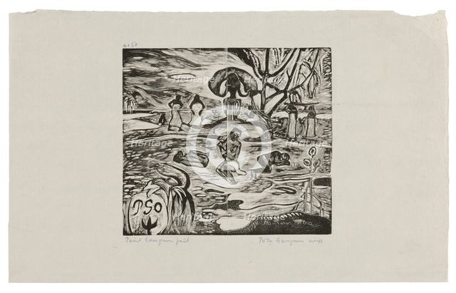 Mahana atua (Day of the God), 1894/95, printed and published 1921. Creator: Paul Gauguin.