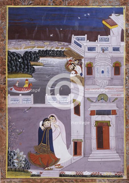 Maharaja Ajit Singh (reigned 1676-1725) and Dancer, 1814. Creator: Unknown.