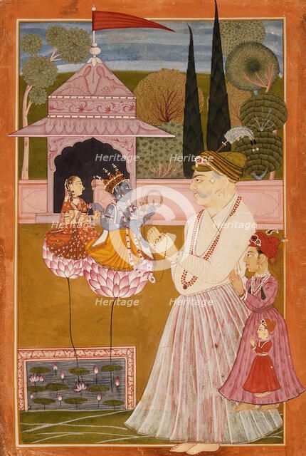 Maharaja Kumar Himan Raj Singh at Worship, c1790. Creator: Unknown.