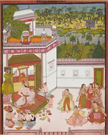 Maharaja of Kotah Listening to Music and Watching Dancers, c. 1820. Creator: Unknown