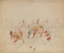 Maharaja Sher Singh of Punjab and His Court, 1846. Artist: Saltykov, Alexei Dmitriyevich (1806-1859)