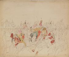 Maharaja Sher Singh of Punjab and His Court, 1846. Artist: Saltykov, Alexei Dmitriyevich (1806-1859)