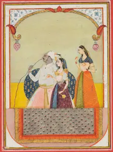 Maharaja Sri Anand Singhji and his consort, 1729. Creator: Ustad Murad (Indian, active 1700s)