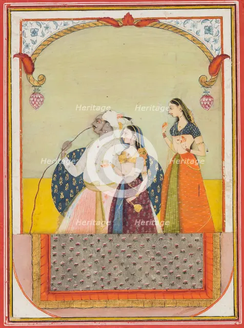 Maharaja Sri Anand Singhji and his consort, 1729. Creator: Ustad Murad (Indian, active 1700s).
