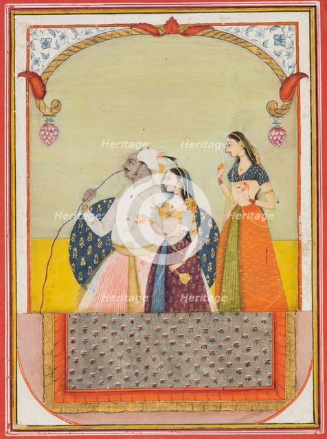 Maharaja Sri Anand Singhji and his consort, 1729. Creator: Ustad Murad (Indian, active 1700s).