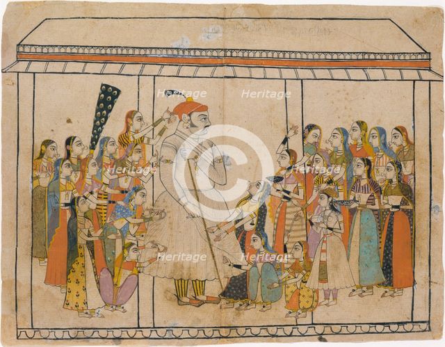 Maharaja Raj Singh Adored by His Ladies, ca. 1710-20. Creator: Unknown.