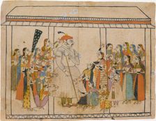 Maharaja Raj Singh Adored by His Ladies, ca. 1710-20. Creator: Unknown
