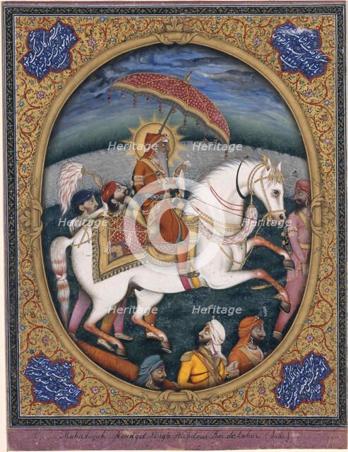 Maharaja Ranjit Singh, 1841. Creator: Imam Bakhsh Lahori (active 1830s-1840s).