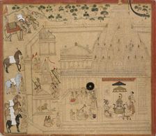 Maharana Amar Singh of Mewar at the Eklingji temple, c1705