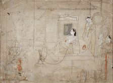 Maharani Mandial of Guler at Leisure, between c1760 and c1770. Creator: Unknown