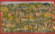 Maharao Umed Singh hunting tigers, 1787. Creator: Hans Raj Joshi