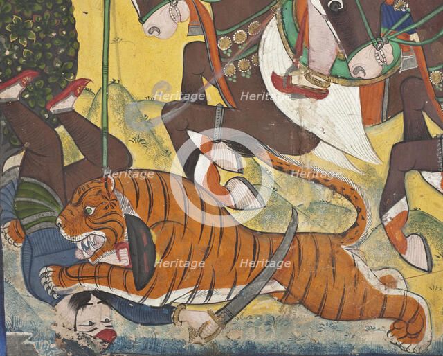 Maharao Ram Singh II of Kota (reigned 1827-1866) - Hunting with Maharao Ram Singh of Bundi, c1880. Creator: Unknown.