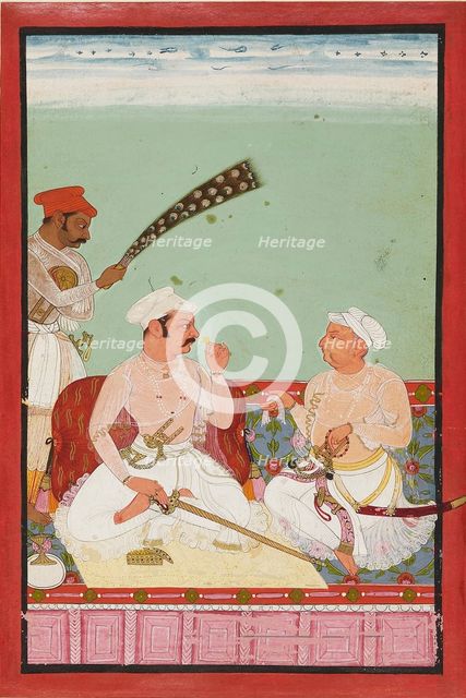 Maharao Ratan Singh with courtiers, c1670. Artist: Unknown.