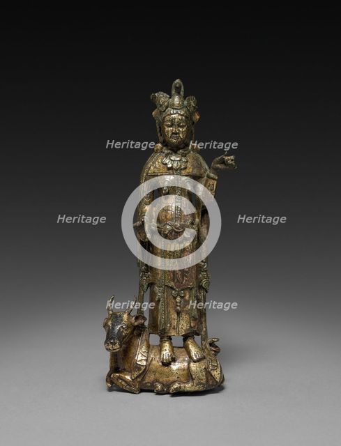 Maheshvara (Shiva) Standing on a Bull, Six Dynasties Period (317-581), Northern Qi Dynasty (550-577) Creator: Unknown.
