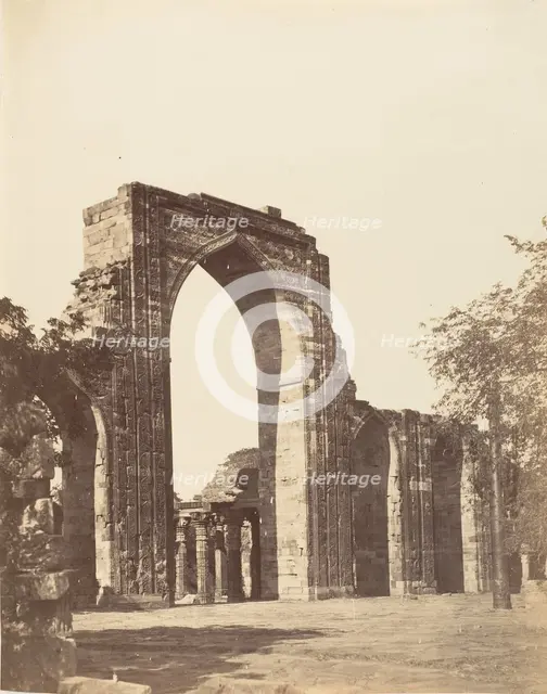 Mahomedan Arch at the Qutub Minar, Delhi, 1858-61. Creator: Unknown.