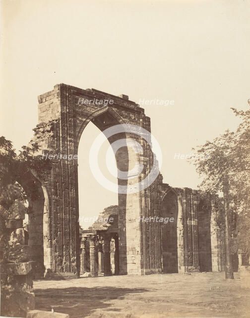 Mahomedan Arch at the Qutub Minar, Delhi, 1858-61. Creator: Unknown.