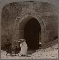 Mahommedan women entering Jerusalem by Herod's Gate c1900