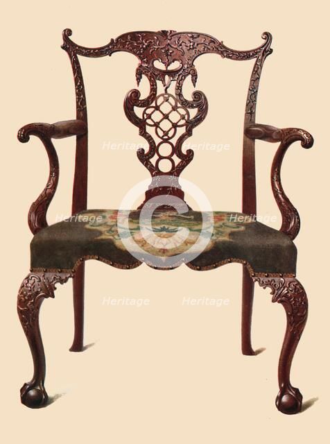 Mahogany chair, 1906. Artist: Shirley Slocombe.