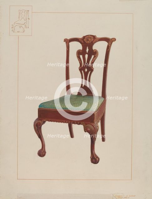 Mahogany Chair, 1937. Creator: Edward L Loper.
