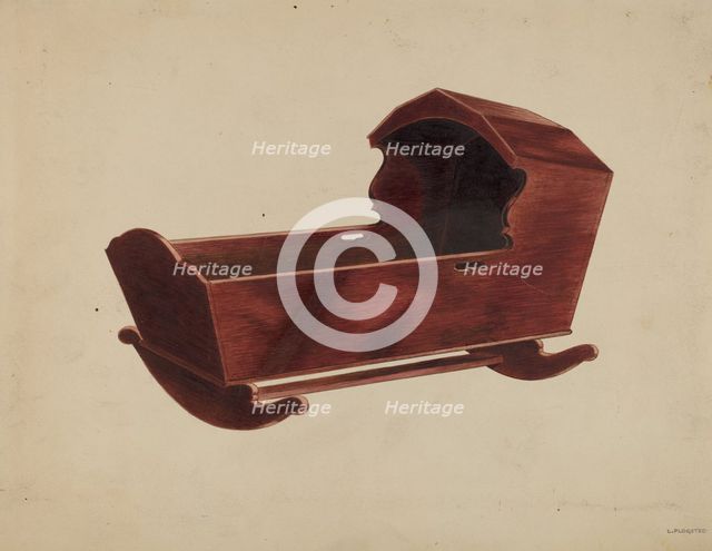 Mahogany Cradle, c. 1937. Creator: Louis Plogsted.