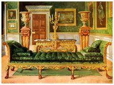 Mahogany and gilt Georgian suite, Longford Castle, Wiltshire, 1911-1912.Artist: Edwin Foley