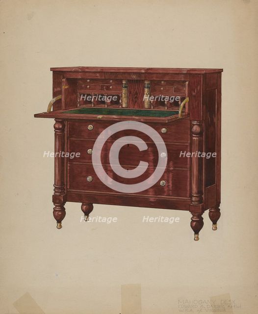 Mahogany Desk, c. 1939. Creator: Edward A Darby.