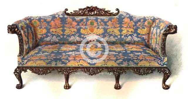 Mahogany sofa, 1906. Artist: Shirley Slocombe.