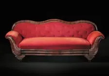 Mahogany sofa from the home of Robert Smalls, 1850s. Creator: Unknown