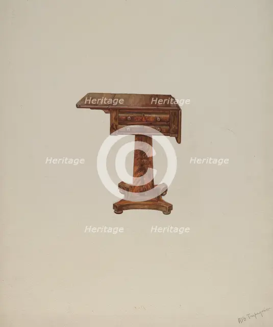 Mahogany Sewing Table, c. 1941. Creator: Anne B. Trepagnier.