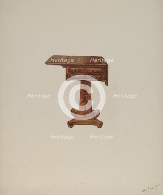 Mahogany Sewing Table, c. 1941. Creator: Anne B. Trepagnier.