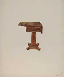 Mahogany Sewing Table, c. 1941. Creator: Anne B. Trepagnier
