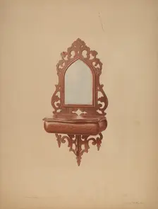 Mahogany Shaving Mirror, c. 1939. Creator: Parker Cushman