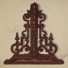 Mahogany Shelf, c. 1940. Creator: Marie Lutrell
