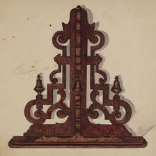 Mahogany Shelf, c. 1940. Creator: Marie Lutrell
