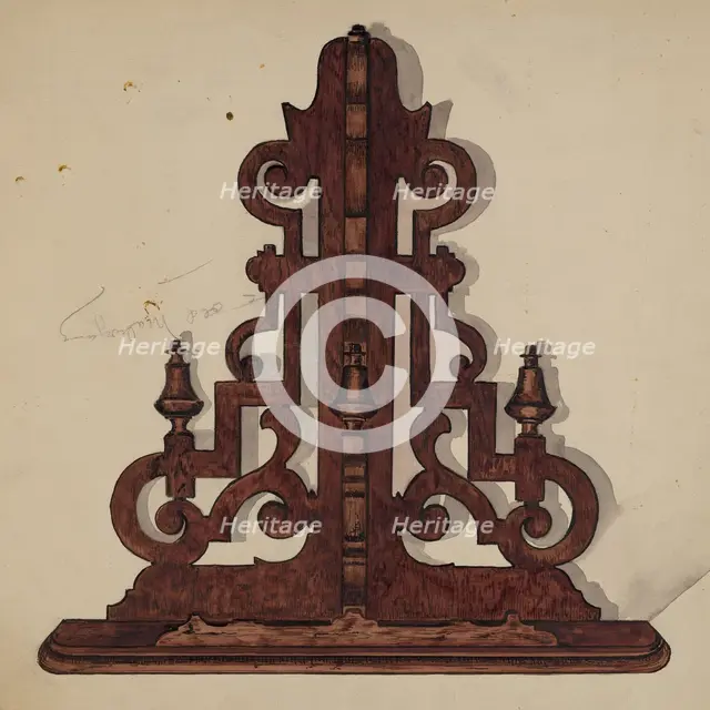 Mahogany Shelf, c. 1940. Creator: Marie Lutrell.