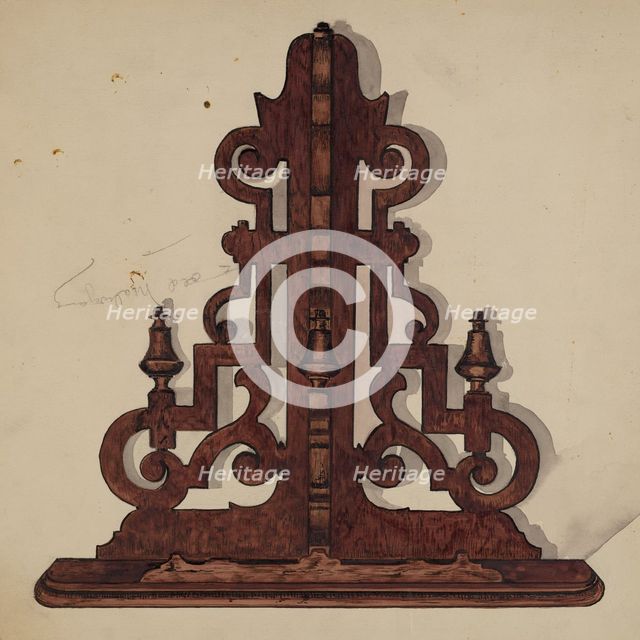 Mahogany Shelf, c. 1940. Creator: Marie Lutrell.