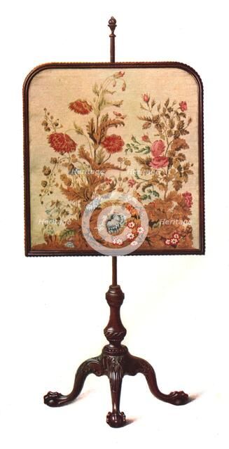 Mahogany pole screen, 1906. Artist: Shirley Slocombe.