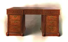 Mahogany writing table, 1906. Artist: Shirley Slocombe